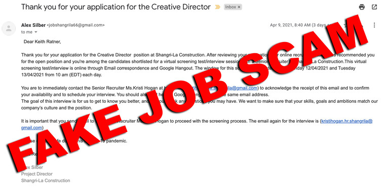 Job Scam Alert: Shangri-La Construction