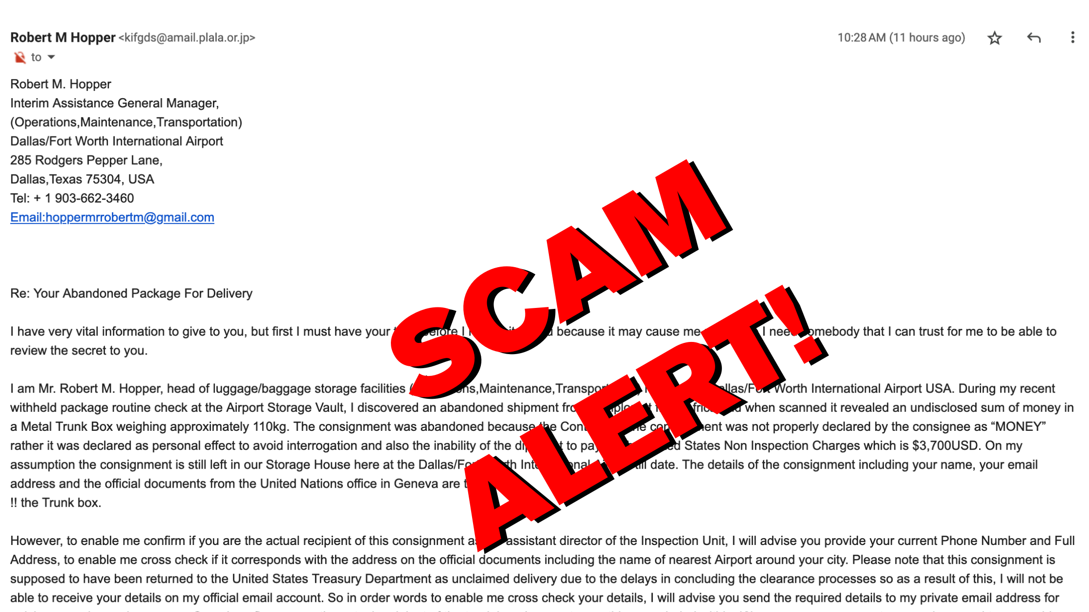 Airport Storage Scam