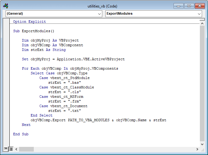 Export Modules