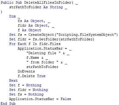 DeleteAllFilesInFolder