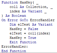HasKey Function