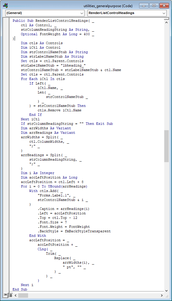RenderListControlHeadings