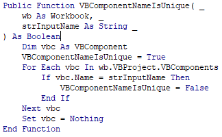 VBComponentNameIsUnique